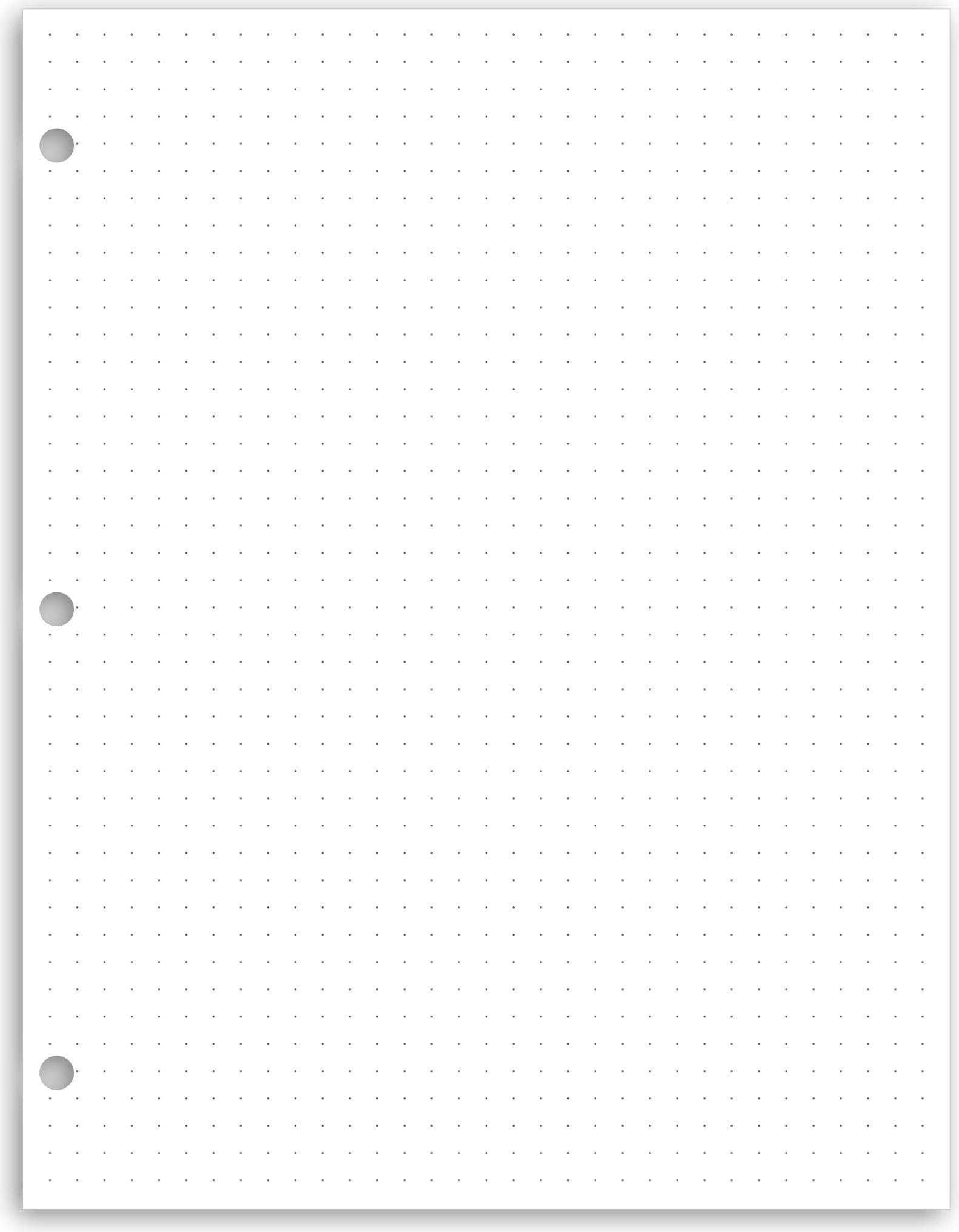 Pure Dot Grid Premium Heavyweight Letter 3 Hole Punched Notebook Paper (40 Sheets)