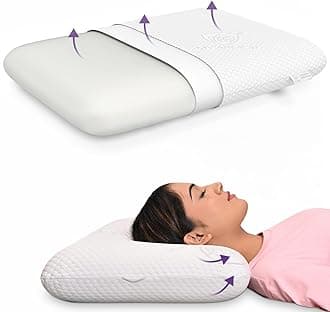 MY ARMOR Memory Foam Pillow for Neck & Shoulder Pain with Washable Zipper Cover | 2 Years Warranty | Standard Size - 4 Inch Height - Pack of 1