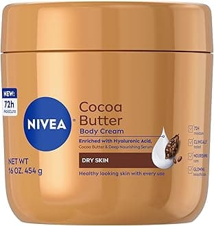 NIVEA Cocoa Butter Body Cream - 48 Hour Moisture For Dry Skin To Very Dry Skin - 15.5 oz. Jar