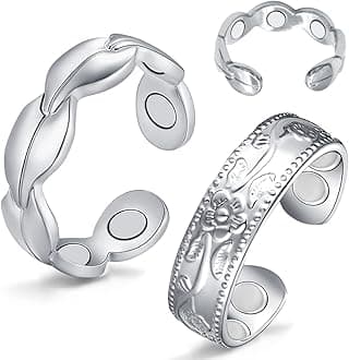 - 7X Copper Rings for Women 99% Pure Copper Ring Adjustable with Present Box (2PCS)