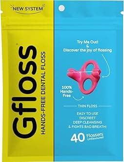 Hands-Free Dental Floss - 40 Count - Easy to Use & Discreet Flossers for Adults | Travel Floss | Thin Soft Floss | Unwaxed Unflavored | PFAS-Free Oral Care