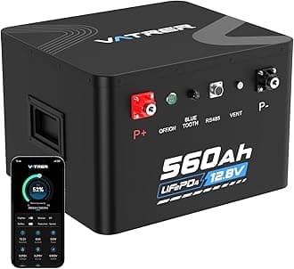 12.8V 560Ah Self-Heating LiFePO4 RV Battery, APP Monitoring, Built-in 300A BMS, Max. 3840W Load Power, 7168Wh Usable Energy, 5000+ Cycles Lithium Battery, Perfect for RV, Motorhomes