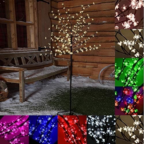 LED Cherry Blossom Tree Christmas Lights Multi-Function Indoor/Outdoor (180cm/6ft 200LED, Warm White)