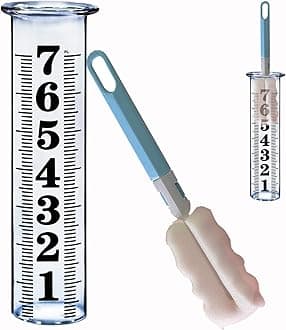 JMBay 7 Inch Plastic Rain Gauge Replacement Tube, Upgrade Freeze Proof Outdoor Plastic Rain Gauges Replacement Tube for Garden Yard Home, Crack Resistance Tube Best pcs Tubes with 1 Clean Brush