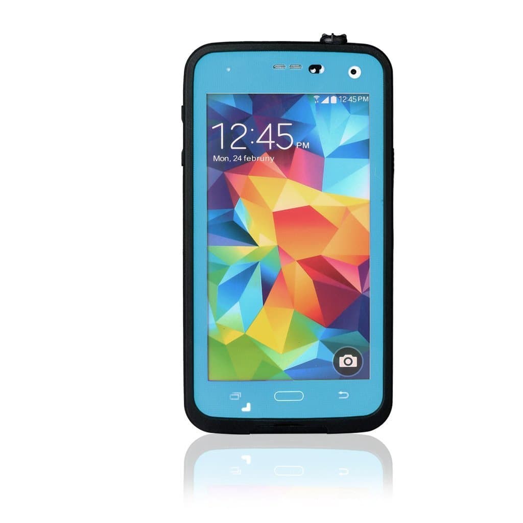 Case For Samsung Galaxy S5,Waterproof Superproof Dirtproof Snowproof Shockproof Case for Samsung Galaxy S5 + 1PCS 3FT White Date Cable – Light Blue