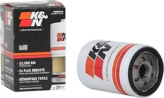 K&N Oil Filter - Spin-On 76x121mm compatible with Chevrolet, Ford, GMC, Buick, Lincoln, (HP-2011), White