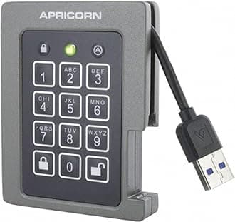 Apricorn 2TB Aegis Padlock SSD 256-Bit, FIPS 140-2 Level 2 Validated Ruggedized USB 3.0 Encrypted External Portable Drive (ASSD-3PL256-2TBF)