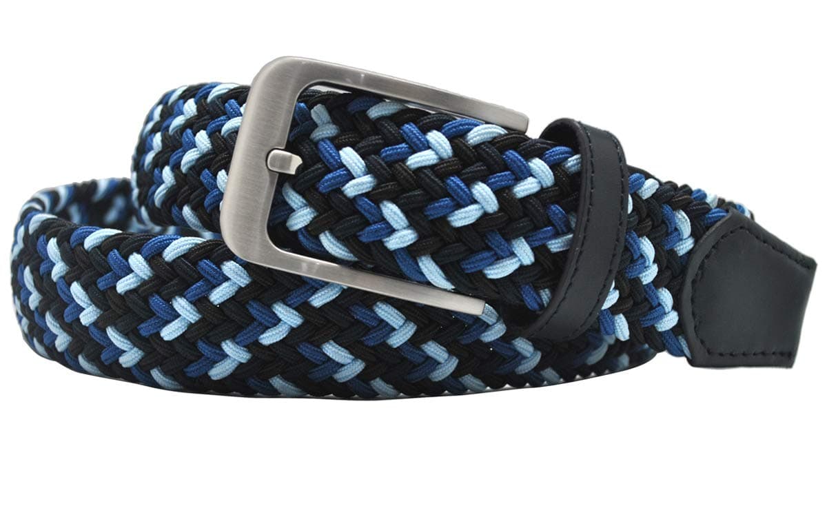 Ground Mind Colorful Knitted Men's Belt ,Medium,Blue
