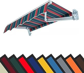 Retractable Patio Awning Replacement Fabric Waterproof Many sizes Shade Sun Shade Awning Cover Outdoor Patio Canopy Sunsetter Deck Awnings Polyester,Frameless ( Color : L X W , Size : (10x5ft) 3x1.5m