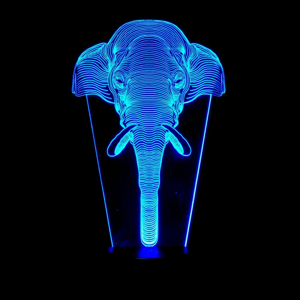 Optical Illusion 3D Elephant Lighting by Playtime 123 is a Great Nightlight with a Soft Subtle Glow for Kids. These Eco-friendly Laser Cut Precision LED Lights Make Beautiful Gifts for Mom and Amazing