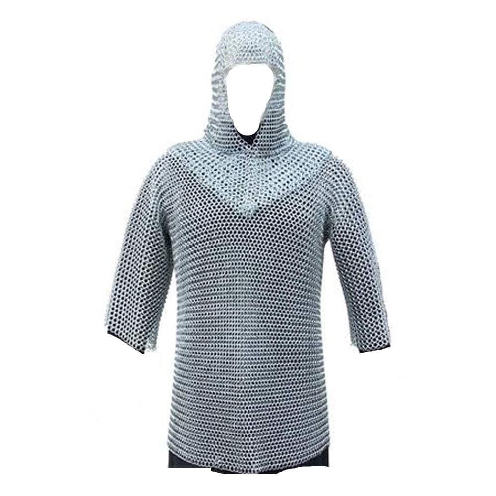 Medieval Warrior Chain Mail Shirt and Coif Armor Set
