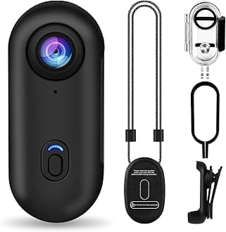 i3 4K Thumb Action Camera,Tiny Size, Mount Anywhere,Small Body Camera with Spring Clip,Portable Vlogging,Hands-Free POV Recording,Helmet Cam for Cycling,Motorcycle (with 128G-Card, Black)