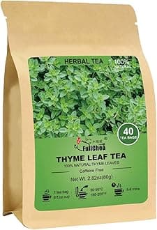FullChea - Thyme Tea Bags, 40 Teabags - Premium Thyme Leaves - Non-GMO - Caffeine-free, Promote Overall Health, Support Digestion