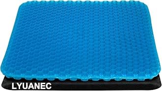 Gel Seat Cushion for Long Sitting - 20" x 20" x 1.8" (Extra Thick＆Soft) Gel Cushion for People Over 140 lbs, Pressure Relief Cushion for Office Chair, Egg Cushions for Wheelchair, Gel Pad for Car