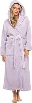 Alexander Del Rossa Sherpa Robes for Women Long, Womens Robes Long Hooded Bathrobes for Women, Winter Plus Size Robe