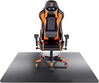 SALLOUS Vinyl Desk Chair Protector for Hard Surface, Multi-Purpose Home Office Mat (Black), 47" x 36"