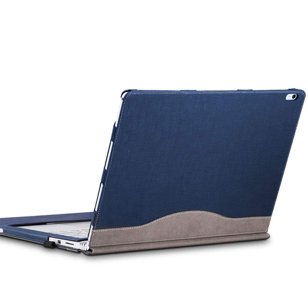 Calfinder Surface Book 2 Case - Premium PU Leather Cover 15 Inch,Magnetic Attraction Detachable Two Ways To Use,Blue
