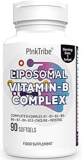 Liposomal Vitamin B Complex High Dose Capsules - With 9 B Vitamins, Methylised Active Forms, 10x Absorption, No Additives, 3 Months Supply, 90 Soft Capsules (Pack of 1)