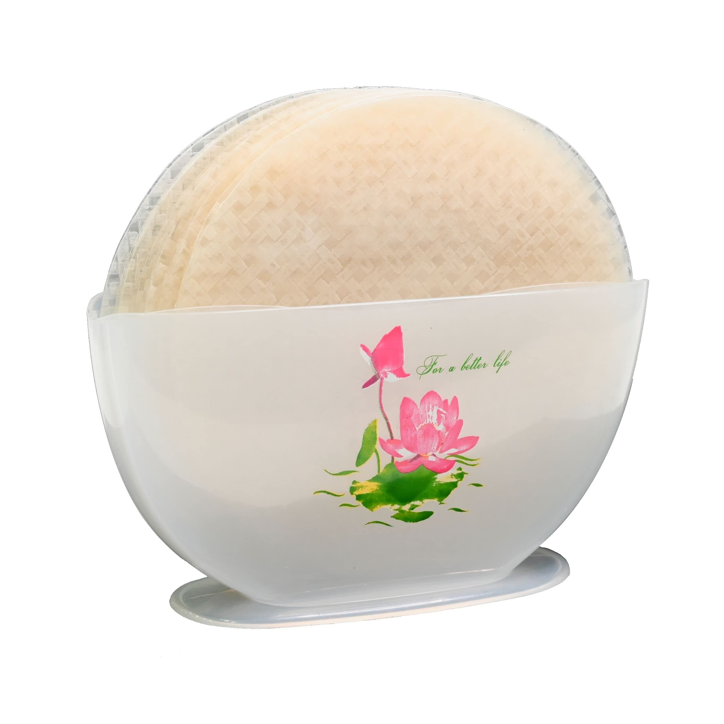 Tanisa Summer Roll/Fresh Spring Roll Kit for Rice Paper Wrappers, Water Bowl for soaking Rice Paper/egg roll, holder for rice papers (White)