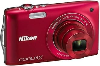 Nikon COOLPIX S3300 16 MP Digital Camera with 6x Zoom NIKKOR Glass Lens and 2.7-inch LCD (Red)