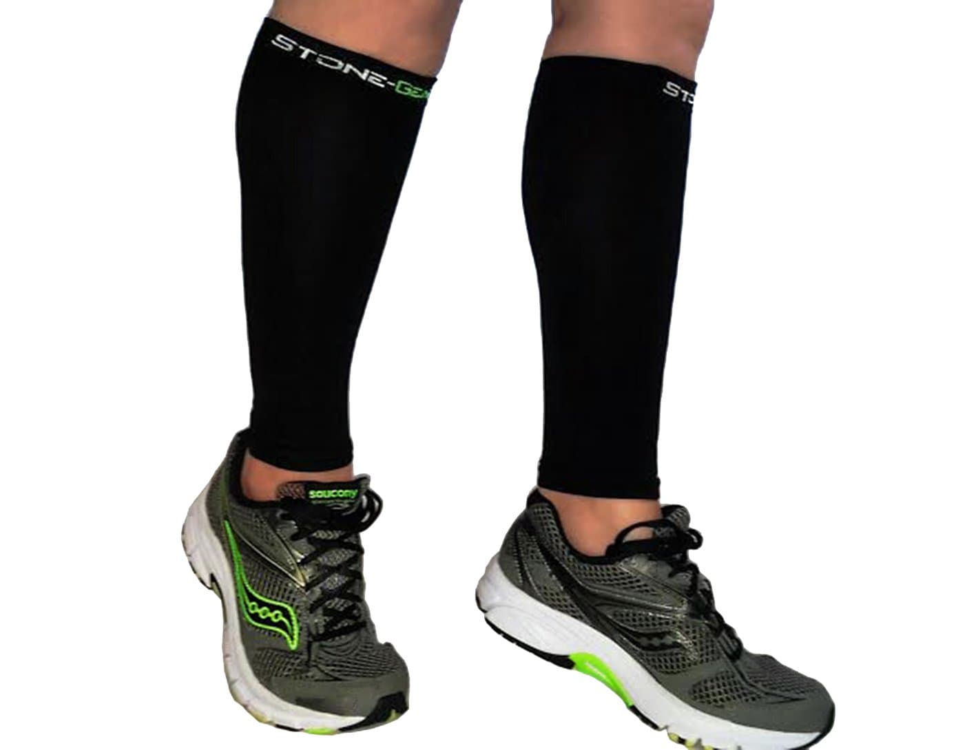 Calf Compression Sleeves - Stone Gear Leg Compression Sleeves,Black,Medium