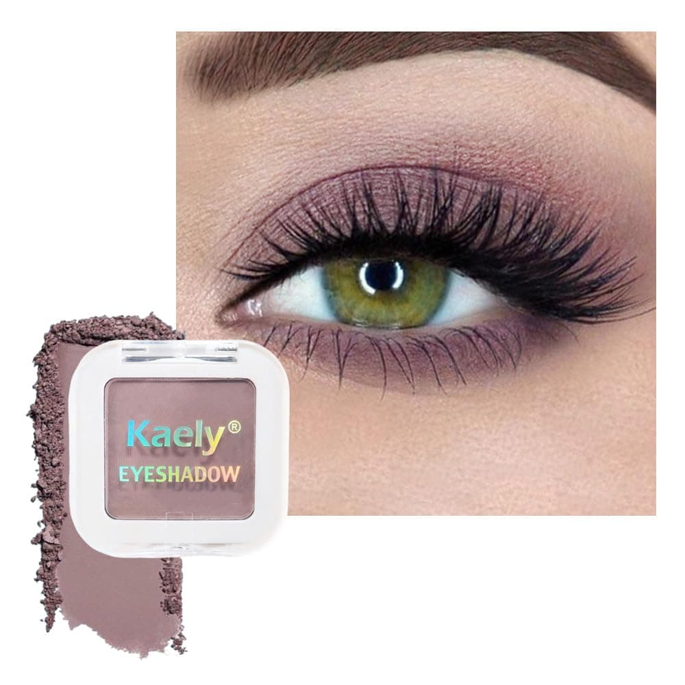 Kaely Taupe Single Eyeshadow Makeup, Neutral Powde Eye Shadow for Older Women, Lavender Plum Mauve Matte Eyeshadow Palette Pigmented Waterproof, sombras para ojos, Lightweight Blendable, 05