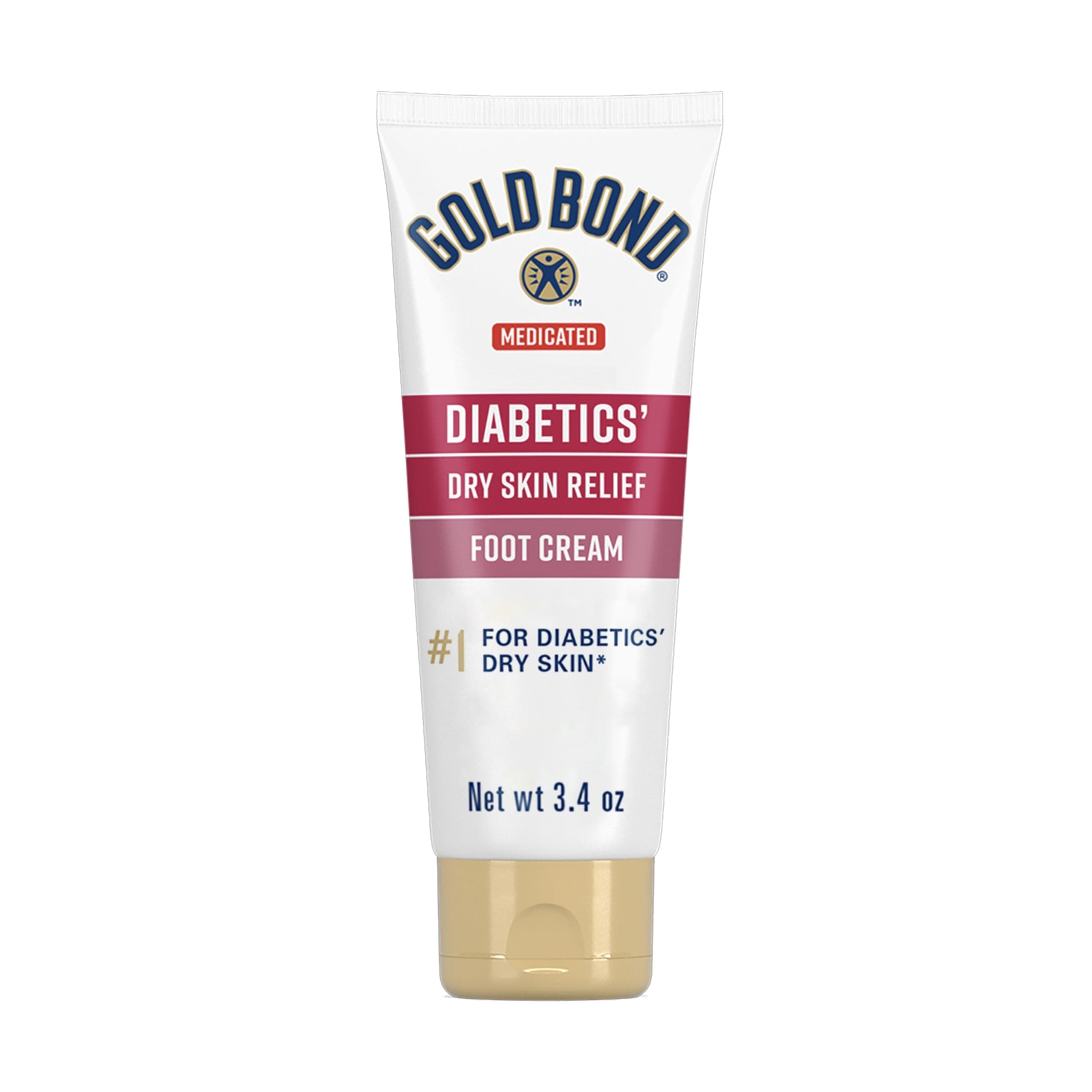 Gold Bond Medicated Diabetics' Dry Skin Relief Foot Cream, Diabetic Foot Cream, 3.4 oz., Skin Protectant