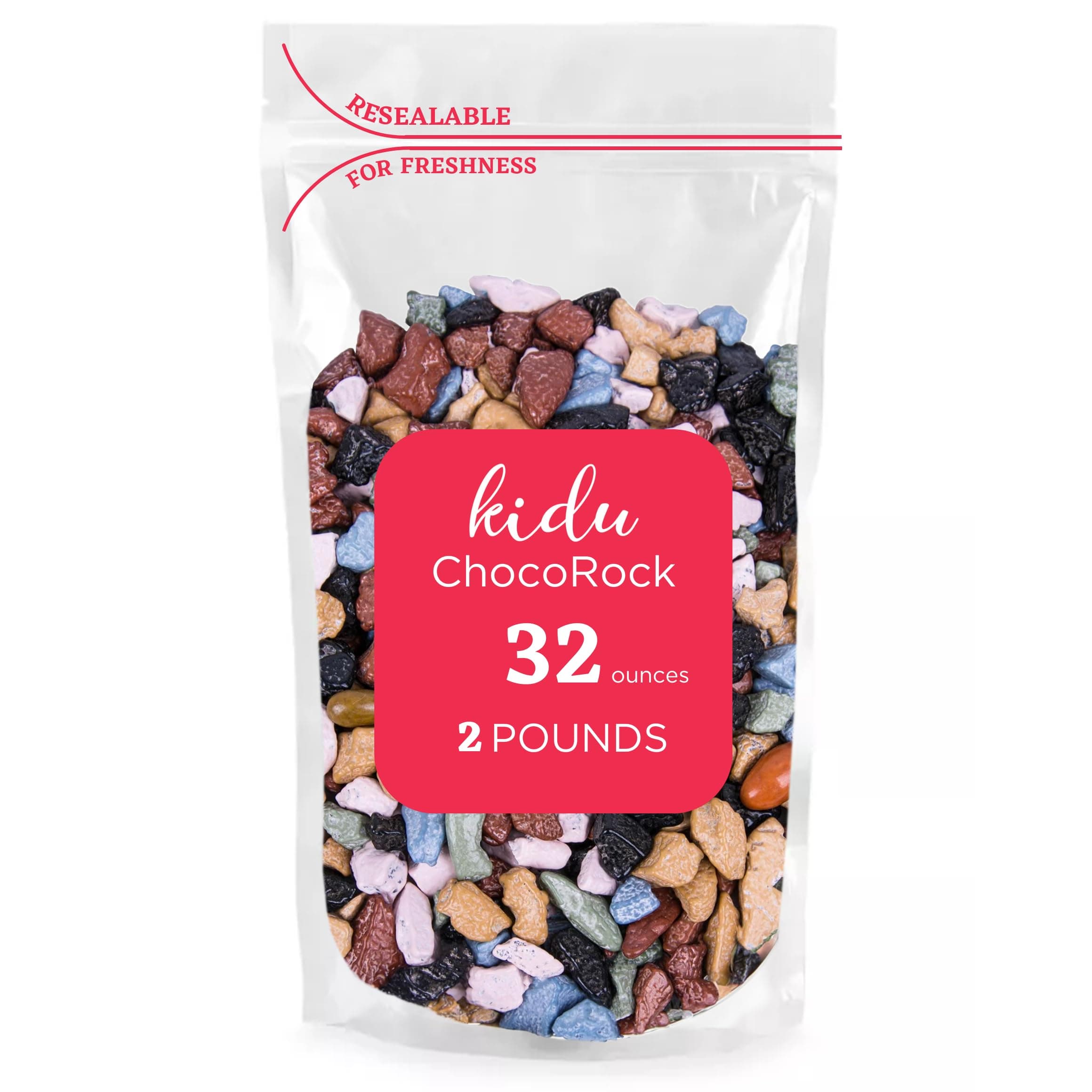 Chocolate Rocks Kidu Candy Bulk – Candy Coated Edible Rock Chunks for Cake Decorating – Resealable Bag (2 Pound (Pack of 1))