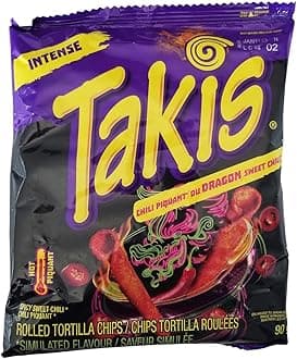 Takis Dragon Sweet Chili Rolled Tortilla Chips, 90g/3.15 oz., Bag (Imported from Canada)