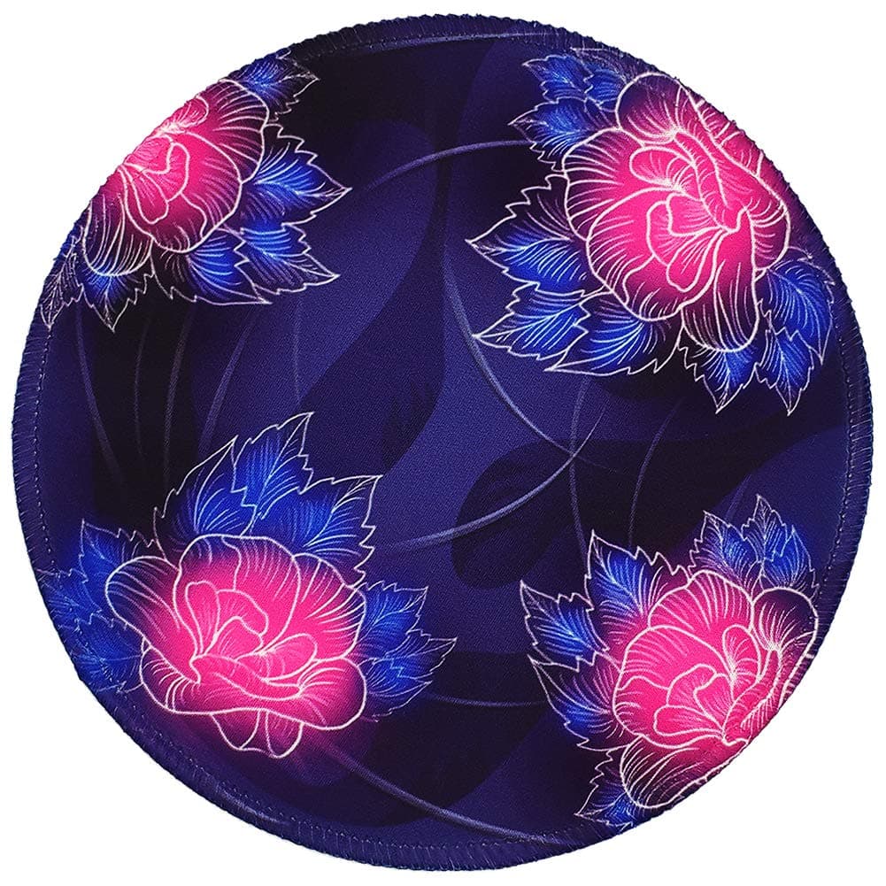 BOSOBO Round Mouse Pad, Beautiful Flowers Mouse Pad, Small Mousepad with Designs, Non-slip Rubber Mouse Pad with Stitched Edges, Customized Mouse Pad for Women Girls Office Dorm Computer Laptop Travel