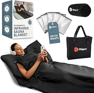 LifePro Infrared Sauna Blanket for Detox & Relaxation – Portable Far Infrared at Home Sauna for Detox, Muscle Tension Release and Recovery – RejuvaWrap Series with Adjustable Heat Settings