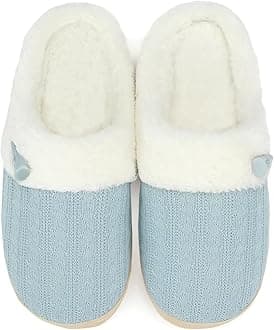 NineCiFunWomen's Slip on Fuzzy Slippers Memory Foam House Slippers Outdoor Indoor Warm Bedroom Shoes Fur Lined