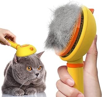 Cat Brush for Shedding,Cat Grooming Brushes for Dogs and Cats,Pet Hair Brush Cat Comb for Removing Tangled and Loose Hair,Pet Massage-Self Cleaning(Chick)