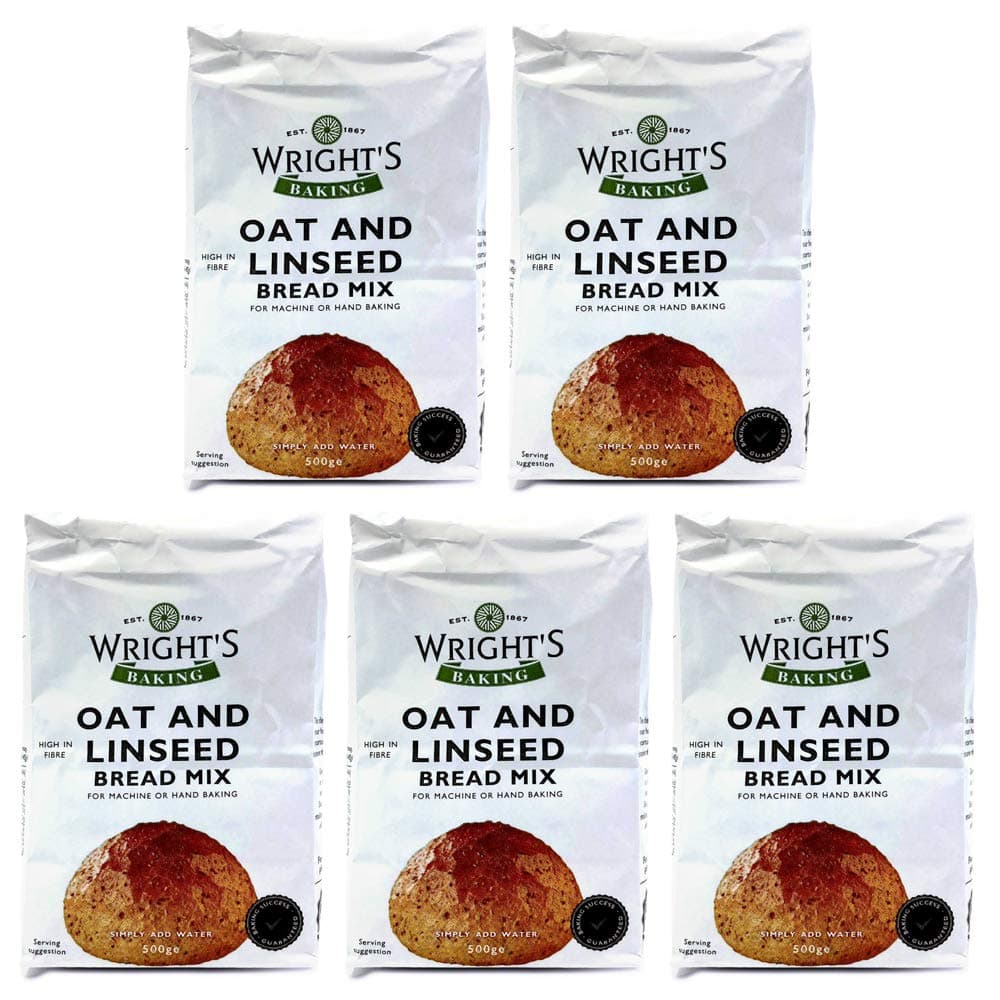 Wright's Baking Oat & Linseed Bread Mix 500g (Pack of 5)