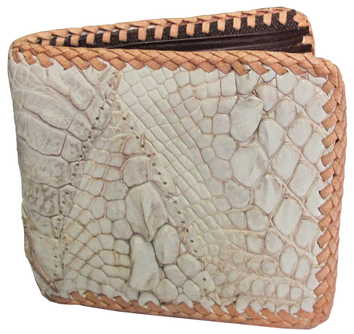 ** CHEAPEST ** GENUINE CROCODILE LEATHER BIFOLD WELLET STITCHES PER PATTERN