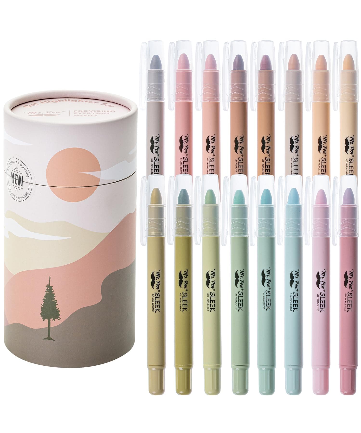 Mr. Pen Gel Highlighter Set, 16 Pack, Assorted Colors, Bible Highlighters, No Bleed, Sharpenable Tips