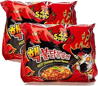 [ 2 Pack ] Samyang 2X Extra Spicy Hot Chicken Flavor Ramen Korean Spicy Noodle (140g each)