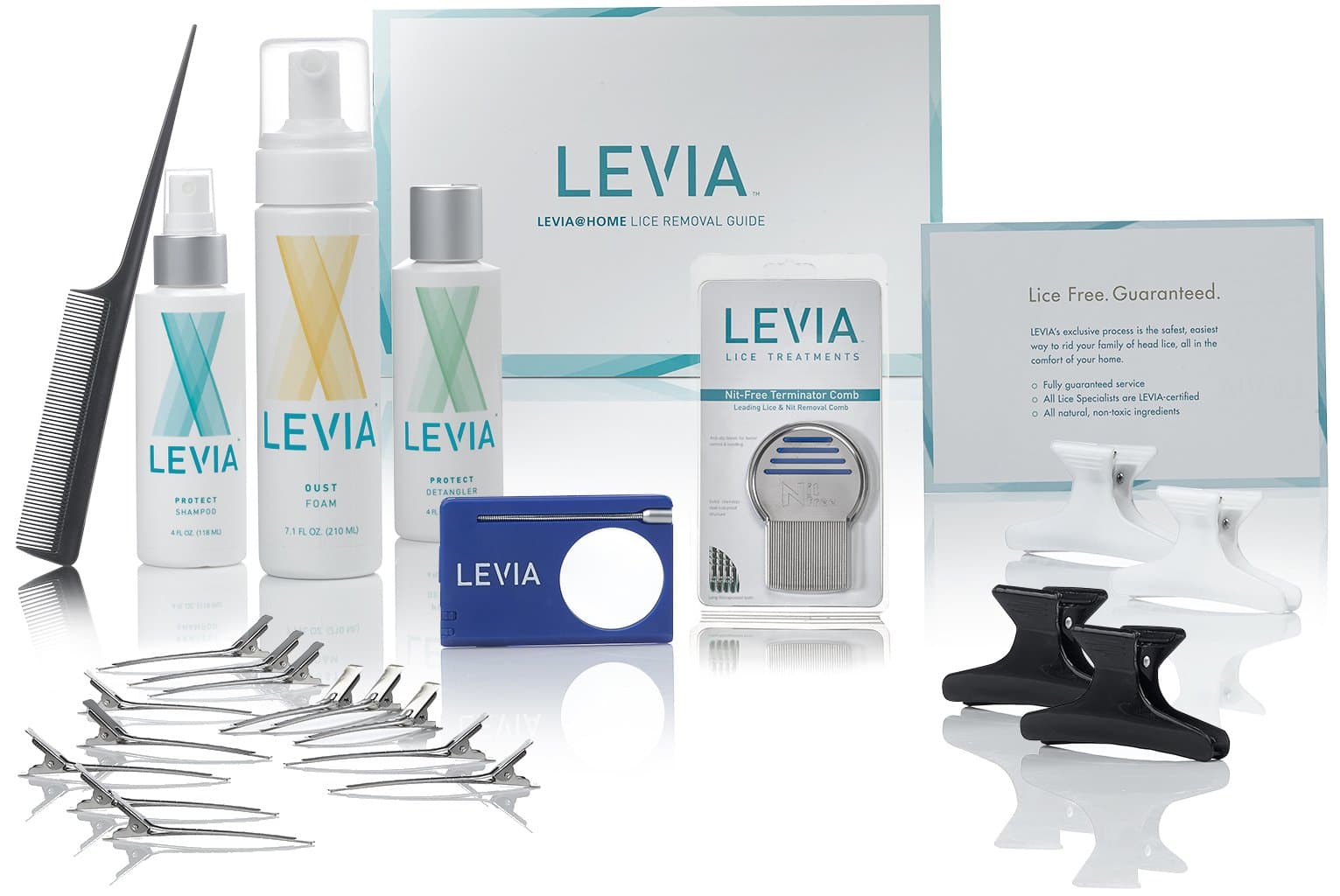 LEVIA Emergency Lice Kit - Most Effective & Complete Treatment ON The Market! 100% Effective for The Treatment and Removal of Head lice & nits - Same Tools Our Professional lice Service uses.