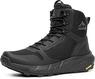 NORTIV 8 Men's Military Tactical Boot Lightweight Comfortable Boots for Work All Day Side Zipper Motorcycle Combat Hiking Boots Metrostrike(8-9 Inches)