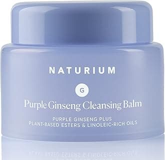 Naturium Purple Ginseng Cleansing Balm (3.0 FL OZ / 88 ML) - With Purple Ginseng, Plant-based Esters and Linoleic-rich Oils, Melts into Skin - Dermatologically Tested