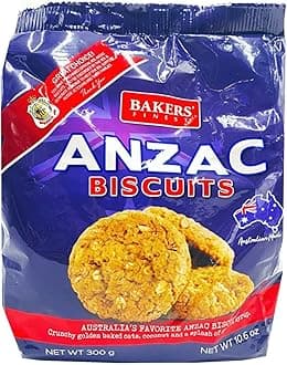 Bakers' Finest Anzac Cookies Authentic Biscuits Australian Made 300 gr 10.6 Oz (1 Pack), 1.0 Count