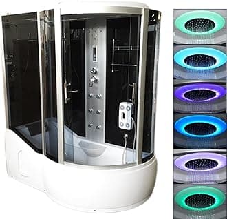 BADEWANNE Paradise 170 x 90 cm FARBTHERAPIE WHIRLPOOL DUSCHKABINE RECHTECK 1 PERSON