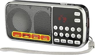 LETING FM Portable Radio with Flashlight, One-Key Search & Station Memory, Supports USB, AUX, TF Card, Rechargeable 800mAh Battery – Best Gift Idea