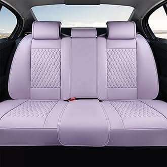 Coverado Rear Seat Covers, Leather Seat Cover for Car, Universal Waterproof Automotive Seat Cushion Protector for Most Cars Trucks SUV (Purple)
