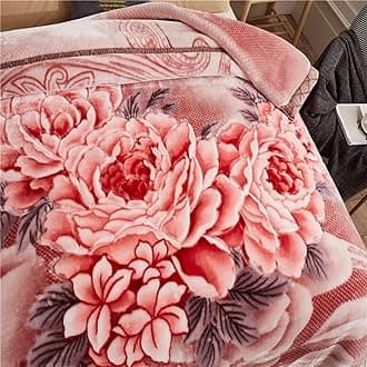 LGYKUMEG Plush Raschel Blanket King Size 79x91in, Korean Mink, Silky Soft and Warm, 9lb2 Ply Reversible Bed Blanket for Autumn Winter (200x230cm4kg)