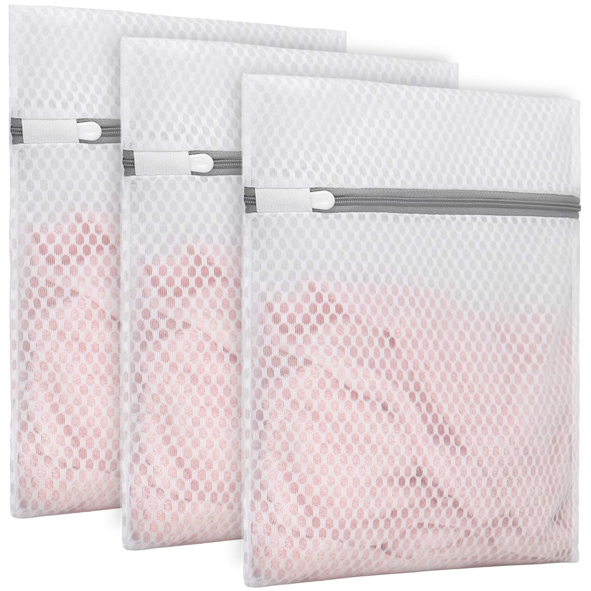 3Pcs Durable Honeycomb Mesh Laundry Bags for Delicates 9 x 12 Inches