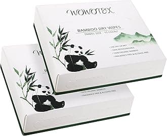 WOWOTEX Travel Size Disposable White Bamboo Facial Towels