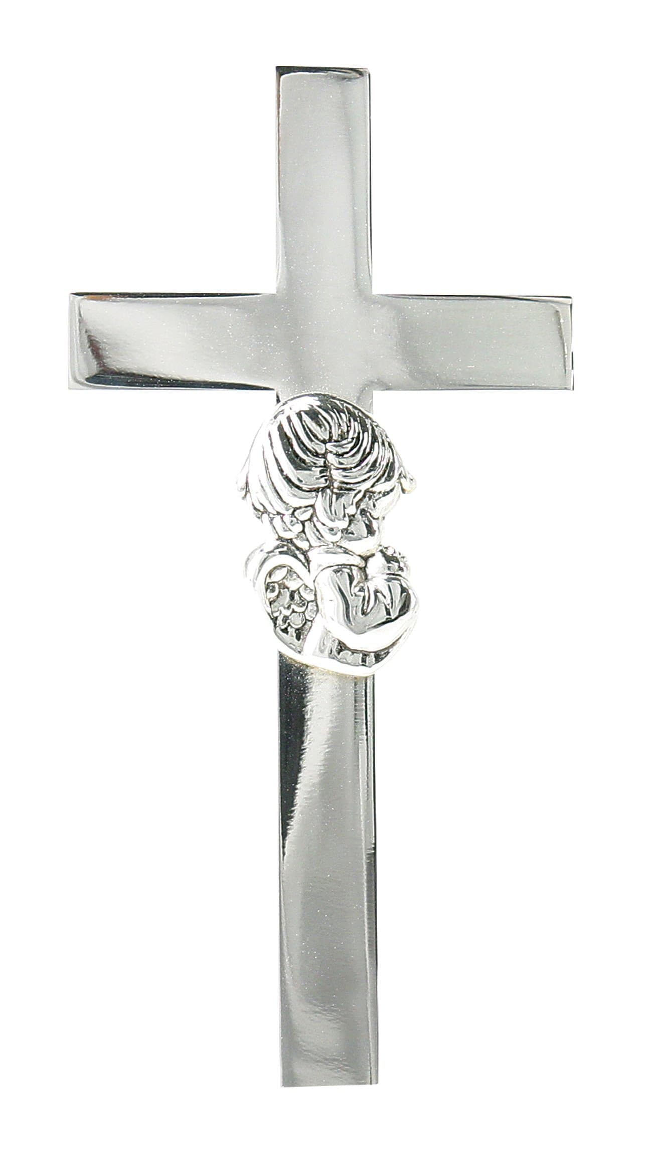 Stephan Baby Keepsake Silver Plated Crib Cross in Satin-Lined Gift Box, Boy's