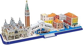– CubicFun 3D Jigsaw Puzzle Venice City Skyline Puzzle DIY Building Model Kits Souvenir Gift for adults and kids, Italy San Marco Basilica and Tower, Grand Canal,St. Mark's Square 126 Pieces