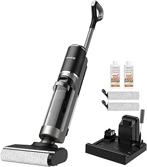 IMAGIC M3 Wet Dry Vacuum Cleaner, Cordless Vacuum Mop All in One for Hard Floors, Lightweight Floor Cleaner for Sticky Messes with Edge Cleaning, Self-Cleaning and Hot Air Drying, Grey